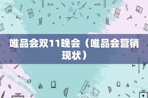 唯品会双11晚会（唯品会营销现状）