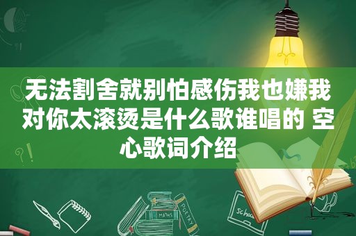 无法割舍就别怕感伤我也嫌我对你太滚烫是什么歌谁唱的 空心歌词介绍