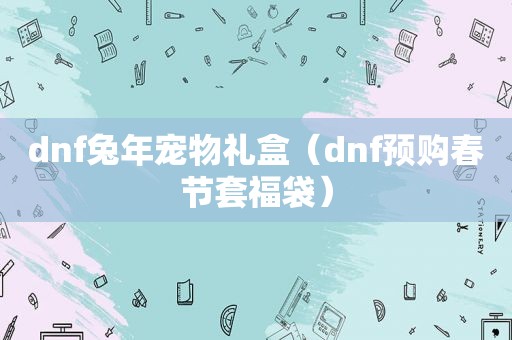 dnf兔年宠物礼盒（dnf预购春节套福袋）