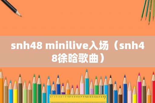 snh48 minilive入场（snh48徐晗歌曲）