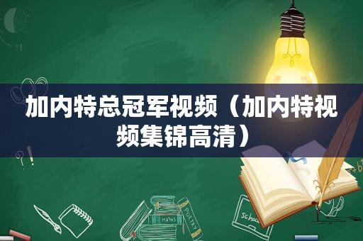 加内特总冠军视频（加内特视频集锦高清）