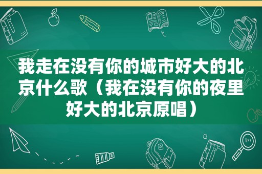 我走在没有你的城市好大的北京什么歌（我在没有你的夜里好大的北京原唱）