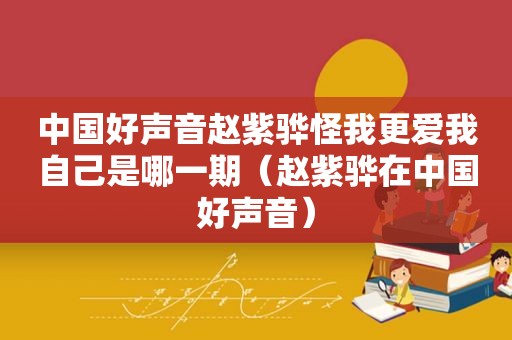 中国好声音赵紫骅怪我更爱我自己是哪一期（赵紫骅在中国好声音）