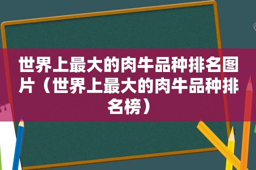 世界上最大的肉牛品种排名图片（世界上最大的肉牛品种排名榜）