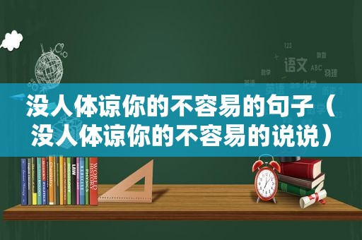 没人体谅你的不容易的句子（没人体谅你的不容易的说说）