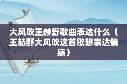 大风吹王赫野歌曲表达什么（王赫野大风吹这首歌想表达情感）