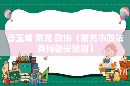 曹玉峰 南充 政协（南充市政法委何朝安级别）