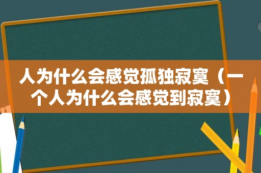 人为什么会感觉孤独寂寞（一个人为什么会感觉到寂寞）