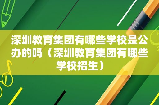 深圳教育集团有哪些学校是公办的吗（深圳教育集团有哪些学校招生）