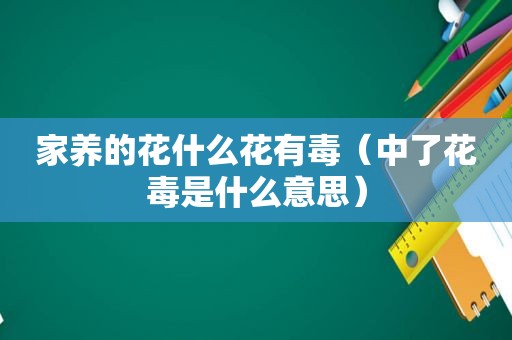 家养的花什么花有毒（中了花毒是什么意思）