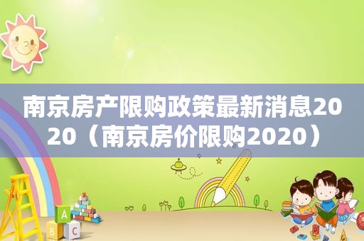 南京房产限购政策最新消息2020（南京房价限购2020）