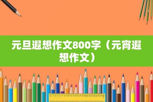 元旦遐想作文800字（元宵遐想作文）