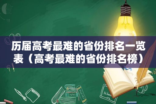 历届高考最难的省份排名一览表（高考最难的省份排名榜）