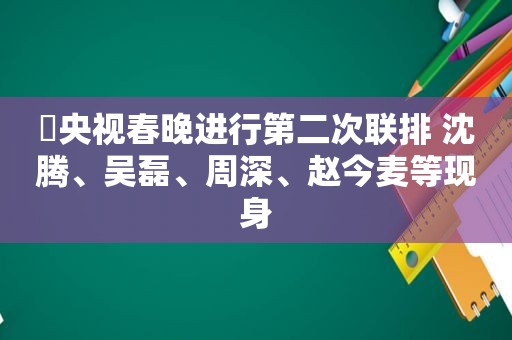 ​央视春晚进行第二次联排 沈腾、吴磊、周深、赵今麦等现身