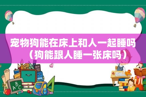 宠物狗能在床上和人一起睡吗（狗能跟人睡一张床吗）