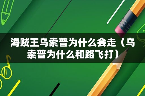 海贼王乌索普为什么会走（乌索普为什么和路飞打）