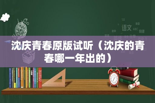 沈庆青春原版试听（沈庆的青春哪一年出的）