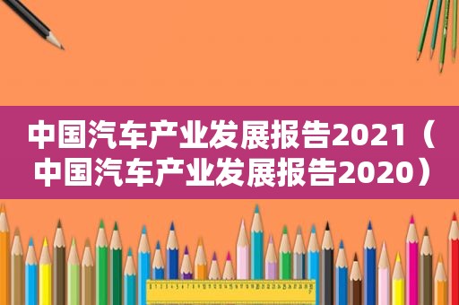 中国汽车产业发展报告2021（中国汽车产业发展报告2020）