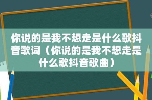 你说的是我不想走是什么歌抖音歌词（你说的是我不想走是什么歌抖音歌曲）