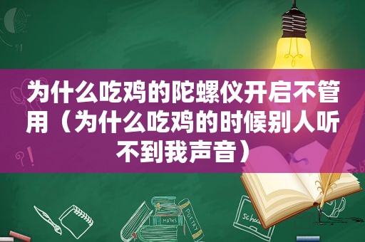 为什么吃鸡的陀螺仪开启不管用（为什么吃鸡的时候别人听不到我声音）