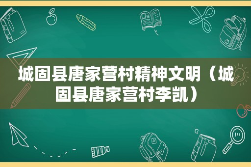 城固县唐家营村精神文明（城固县唐家营村李凯）