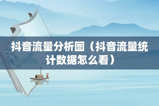 抖音流量分析图（抖音流量统计数据怎么看）