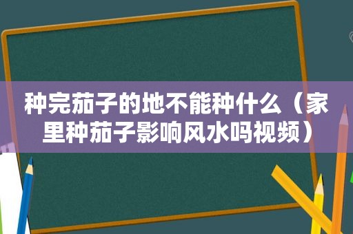 种完茄子的地不能种什么（家里种茄子影响风水吗视频）