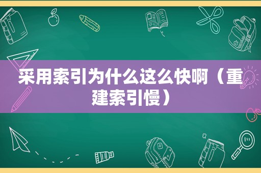 采用索引为什么这么快啊（重建索引慢）