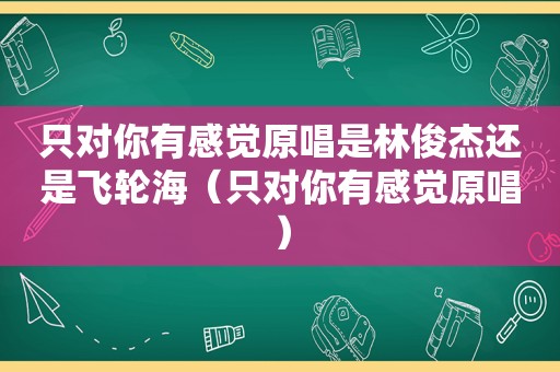 只对你有感觉原唱是林俊杰还是飞轮海（只对你有感觉原唱）