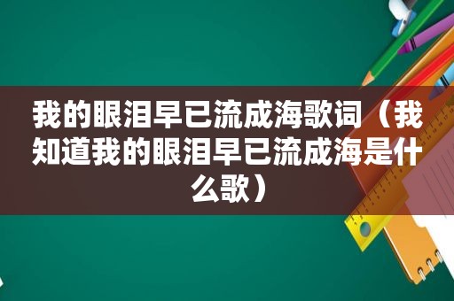 我的眼泪早已流成海歌词（我知道我的眼泪早已流成海是什么歌）