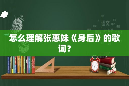 怎么理解张惠妹《身后》的歌词？