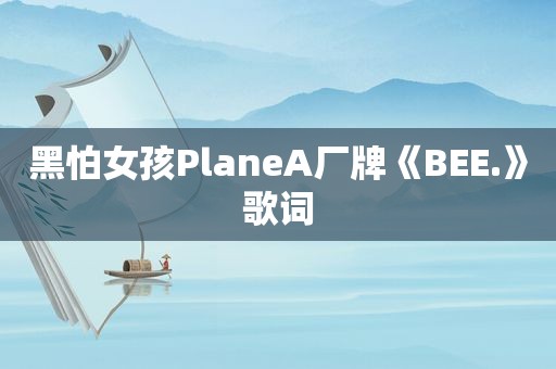 黑怕女孩PlaneA厂牌《BEE.》歌词