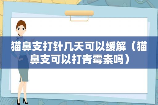 猫鼻支打针几天可以缓解（猫鼻支可以打青霉素吗）