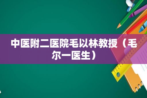 中医附二医院毛以林教授（毛尔一医生）