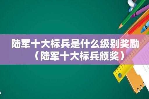 陆军十大标兵是什么级别奖励（陆军十大标兵颁奖）