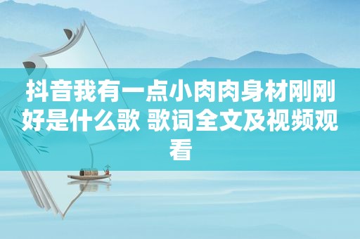 抖音我有一点小肉肉身材刚刚好是什么歌 歌词全文及视频观看