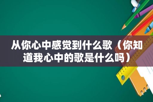 从你心中感觉到什么歌（你知道我心中的歌是什么吗）