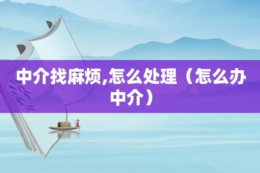 中介找麻烦,怎么处理（怎么办中介）