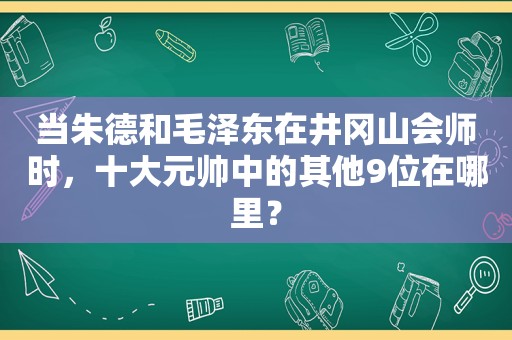 当朱德和 *** 在井冈山会师时，十大元帅中的其他9位在哪里？