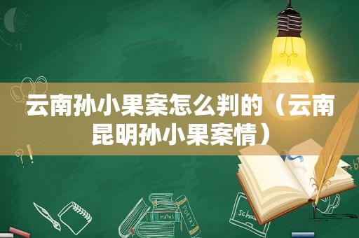 云南孙小果案怎么判的（云南昆明孙小果案情）