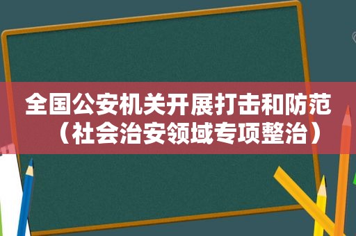 全国公安机关开展打击和防范（社会治安领域专项整治）