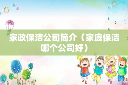 家政保洁公司简介（家庭保洁哪个公司好）