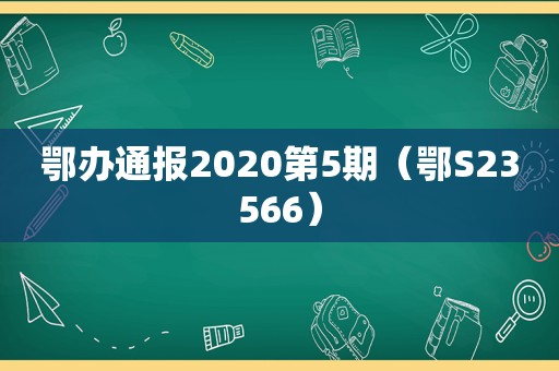 鄂办通报2020第5期（鄂S23566）