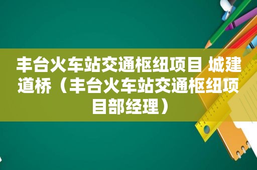 丰台火车站交通枢纽项目 城建道桥（丰台火车站交通枢纽项目部经理）