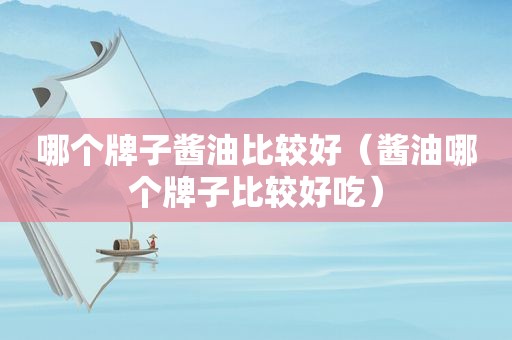 哪个牌子酱油比较好（酱油哪个牌子比较好吃）