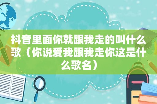 抖音里面你就跟我走的叫什么歌（你说爱我跟我走你这是什么歌名）