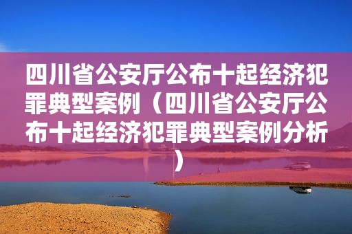 四川省公安厅公布十起经济犯罪典型案例（四川省公安厅公布十起经济犯罪典型案例分析）