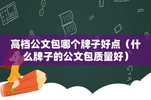 高档公文包哪个牌子好点（什么牌子的公文包质量好）