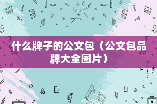 什么牌子的公文包（公文包品牌大全图片）