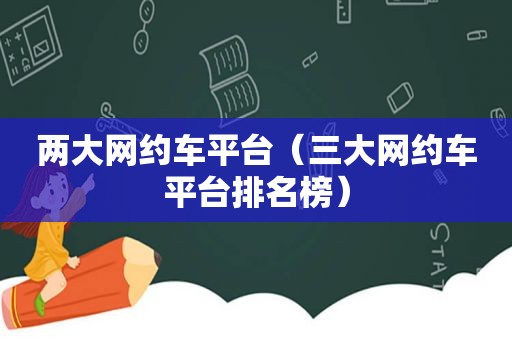 两大网约车平台（三大网约车平台排名榜）